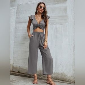 Two piece crop top pant